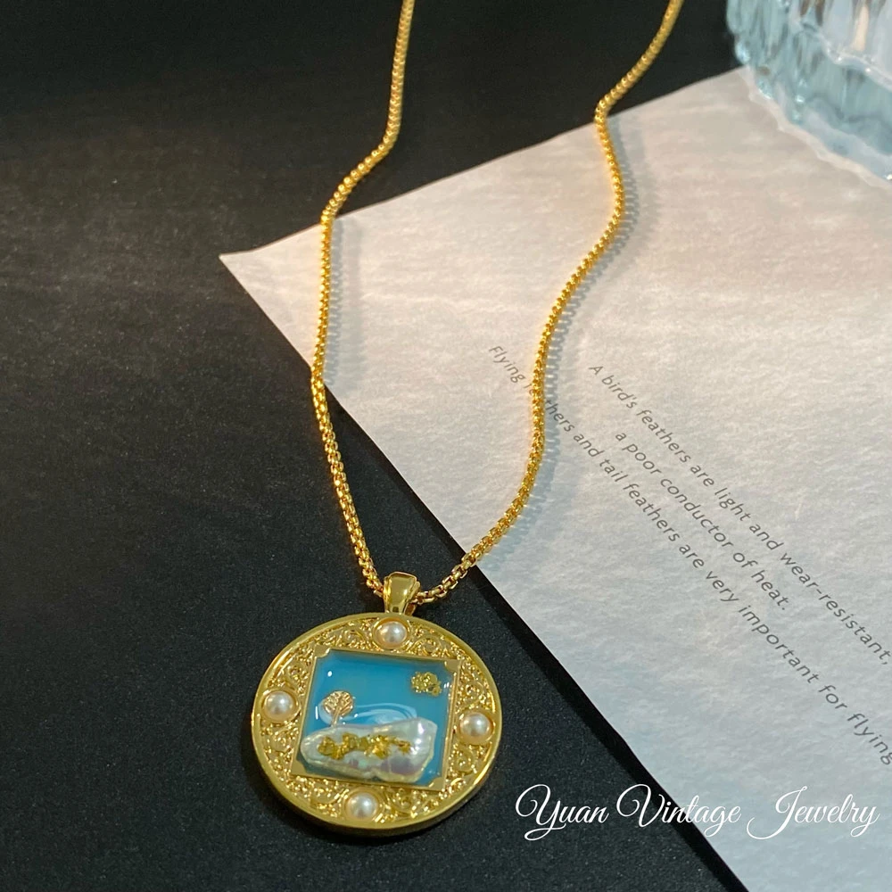 渡K金 35G11-77 法★【夏威夷海滩】手T  LIWEIKE 项链