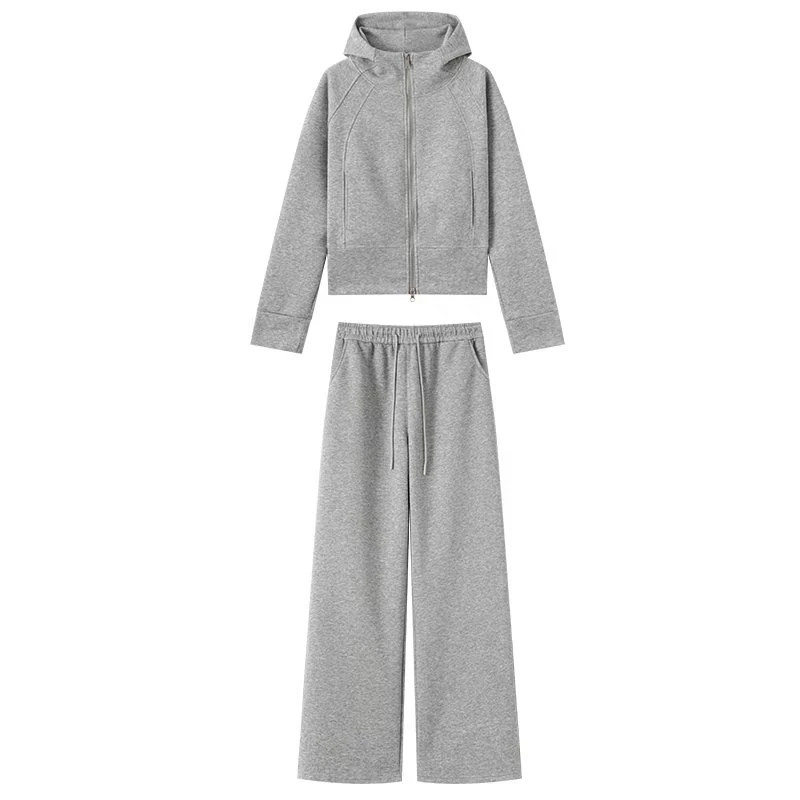 秋冬连帽显瘦高腰高级感卫衣两件套