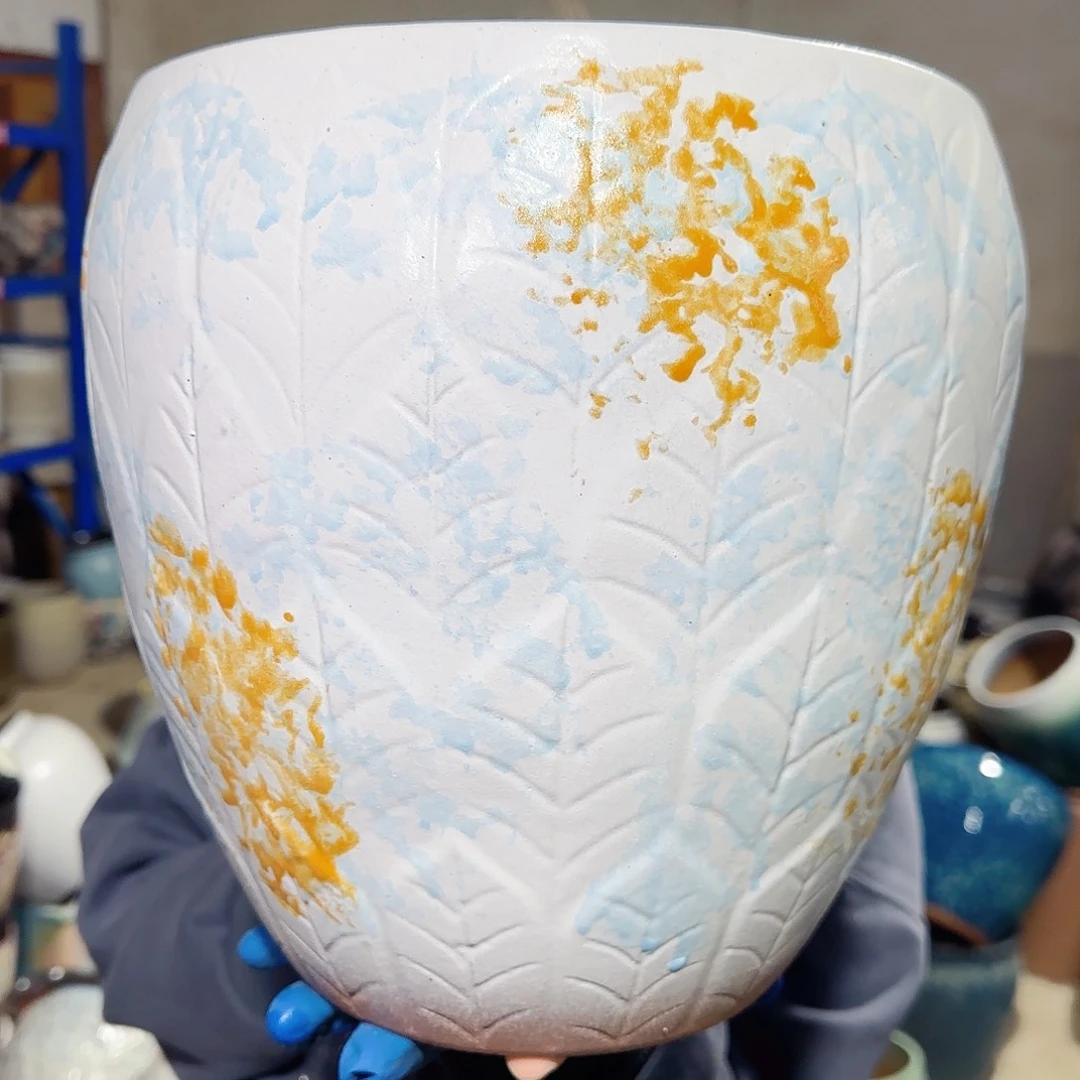 紫砂花盆高27口25