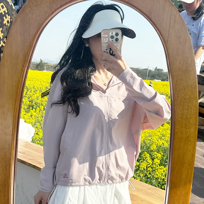 【冰皮2.0升级版】锦纶原纱抽绳防晒衣女士防紫外线透气连帽户外