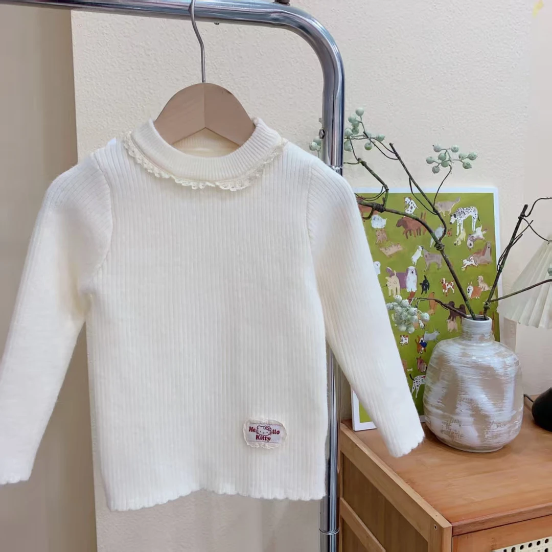 女童冬季韩版棉质加绒休闲百搭毛线针织打底衫 252241