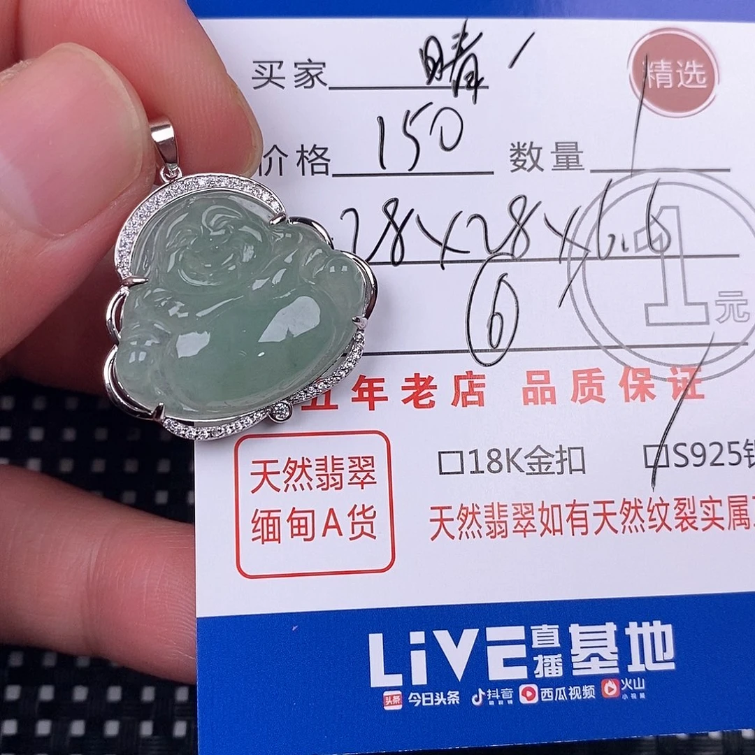 晴***儿翡翠银S925镶嵌颈饰