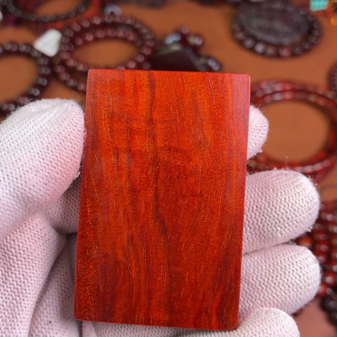 浮***金小叶紫檀手串/手链满鳞无事牌