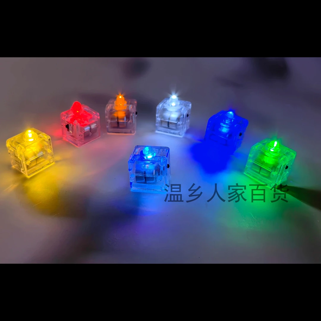 LED纽扣灯鱼缸灯DIY生态瓶微景观积木缸专用可叠加电池全彩造景灯