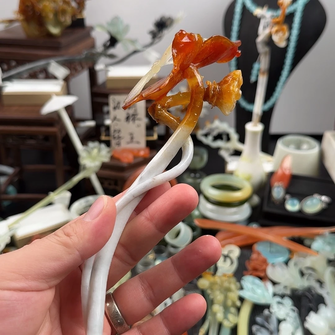 蛇纹石玉未镶嵌发饰
