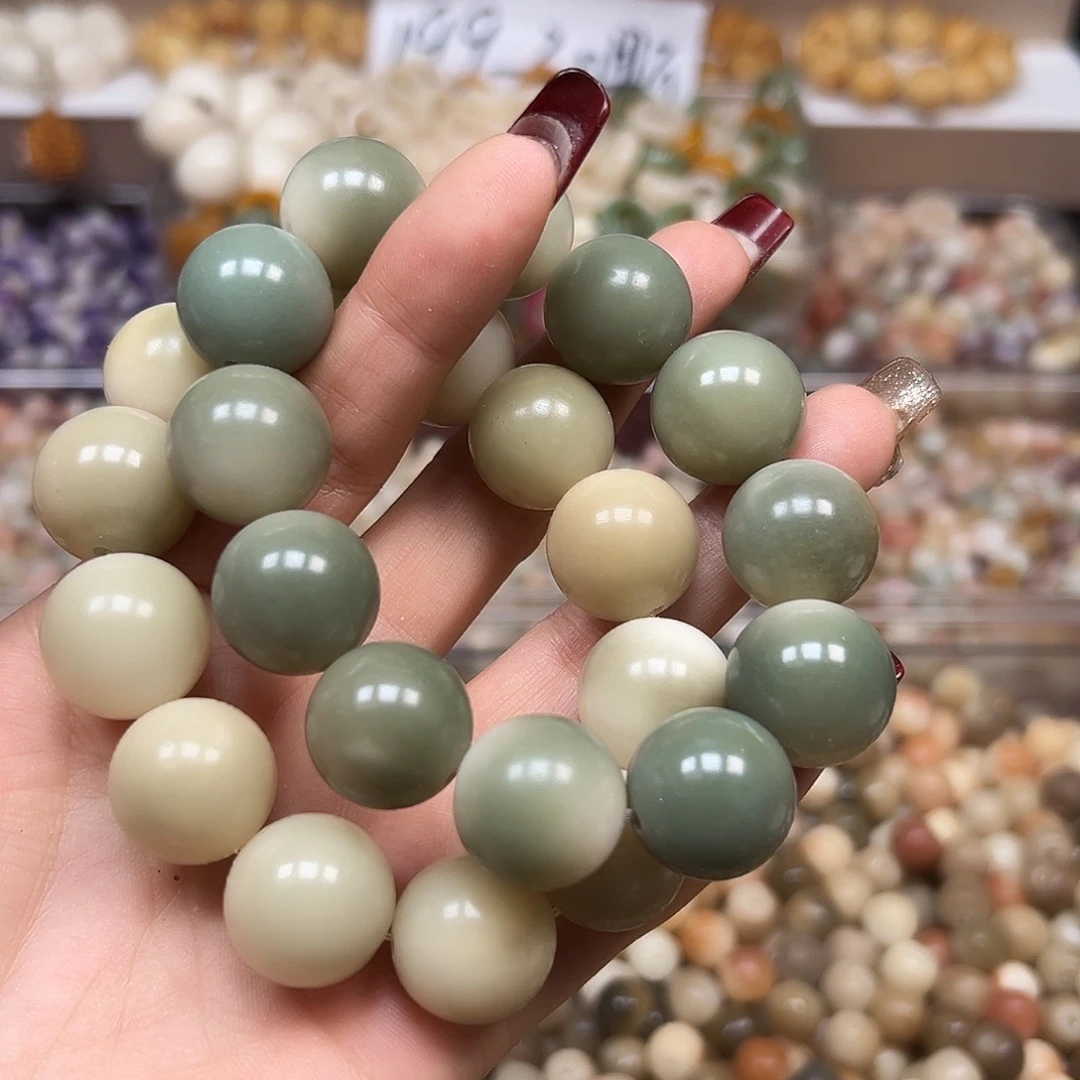 手串菩提根/象牙果微瑕18左右青提圆1条