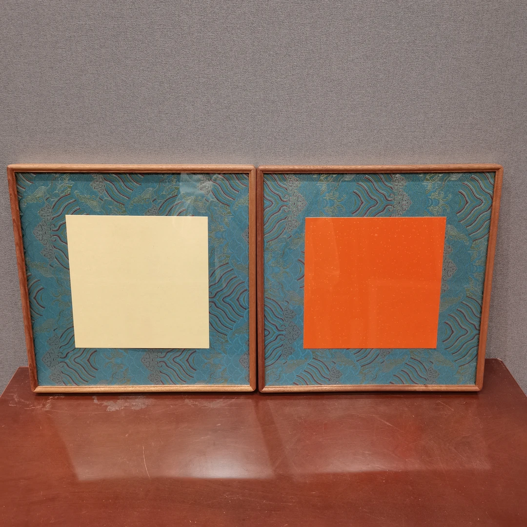 弹珠——33x33乌檀木摆台可挂【2锦布+卡纸+胶】