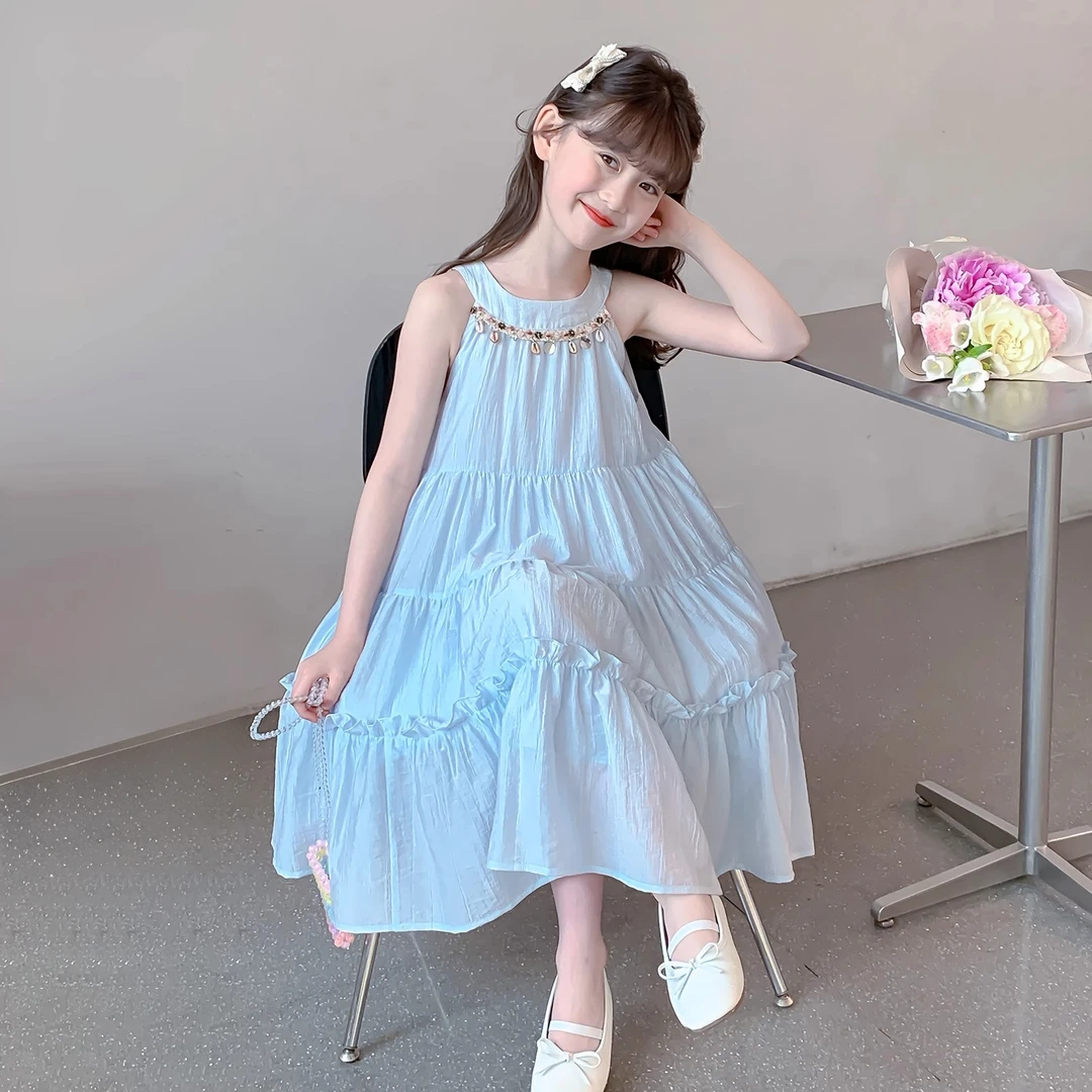 女童夏连衣裙2025新款洋气童装女孩绝美仙气飘飘公主裙儿童裙子薄