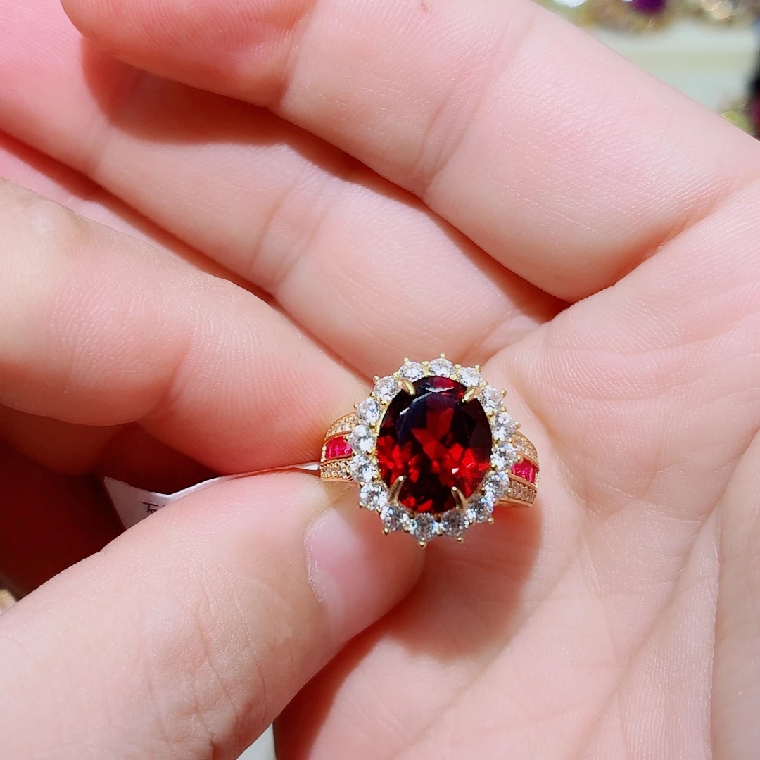 水晶戒指银S925镶嵌