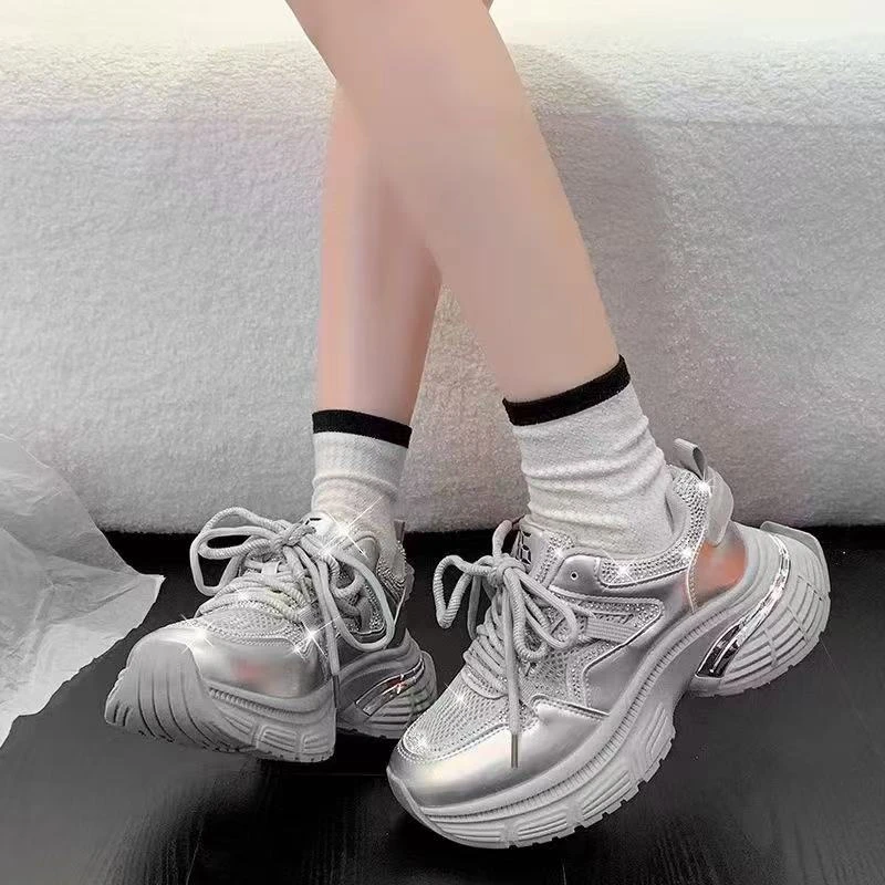 988-7单网透气老爹鞋烫钻满天星