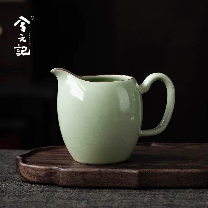 兮元记豆青汝窑美人公道杯陶瓷茶海分茶器功夫茶具匀杯高档分茶器