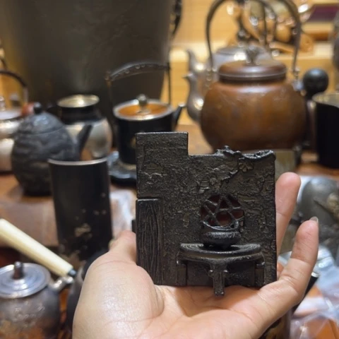 蜜安罐瓷香炉锡茶则