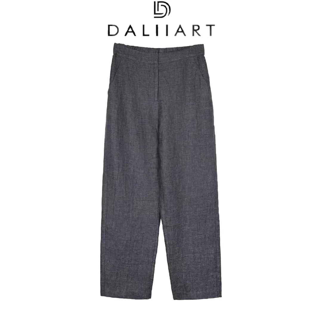 DALIART 老钱直筒裤 法国进口雨露麻定制YKK拉链夏裤子DLKZ0708