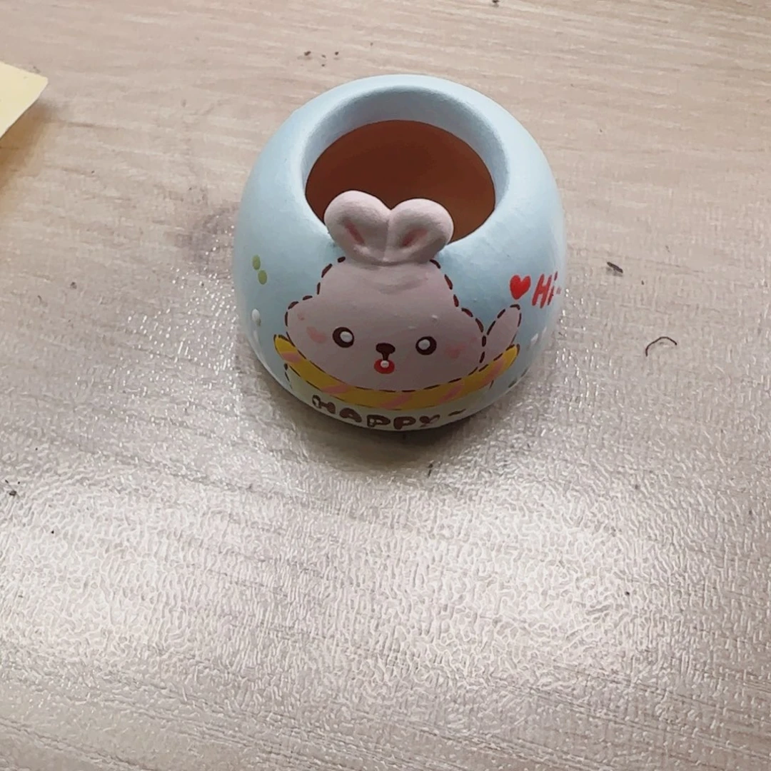 幸***子T蓝色小兔盆口2.5cm