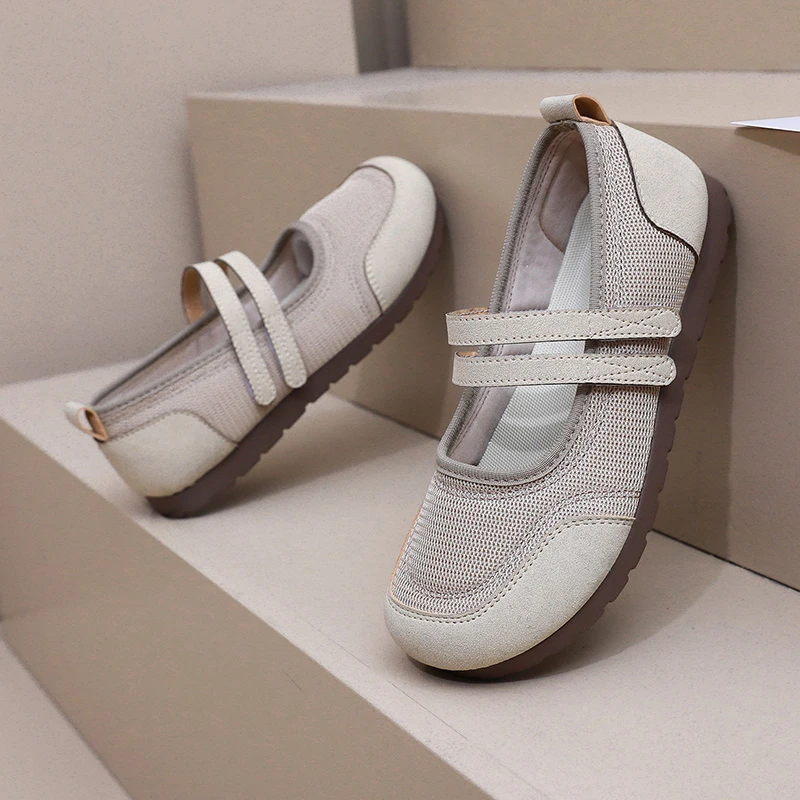 2025春夏新款老北京布鞋时尚休闲妈妈鞋透气平底玛丽珍女鞋单鞋