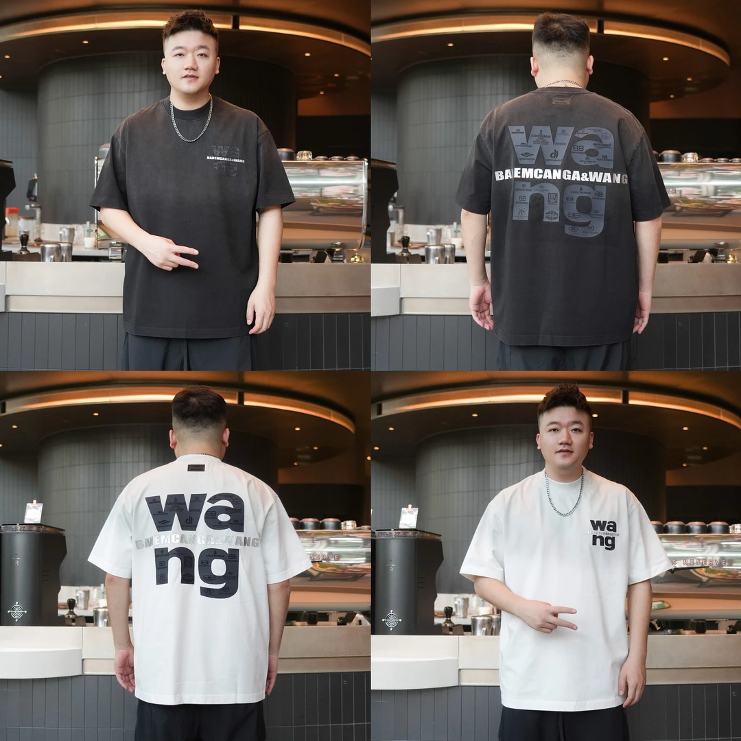 秋季新款美式重磅字母印花短袖休闲百搭男女同款宽松T恤55058