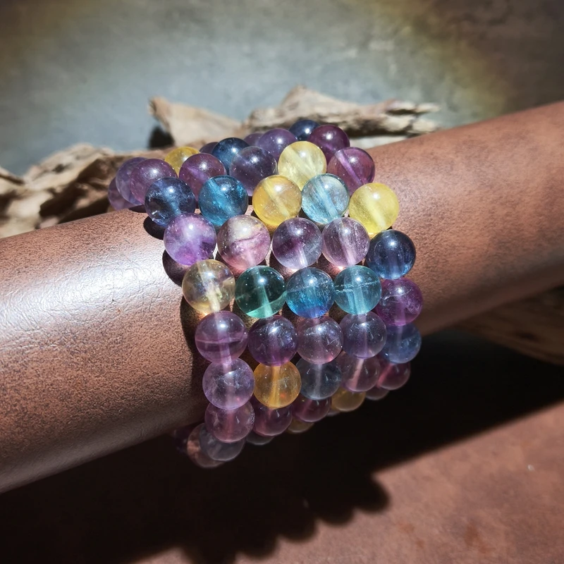 【黑胖珠宝】H0421 彩萤石手链 多样性发其一