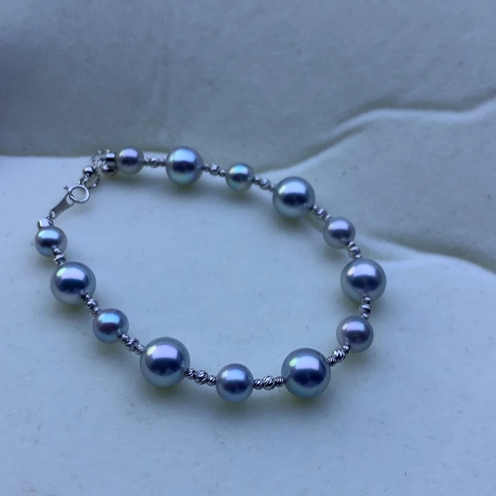 海水珍珠手链18K金镶嵌奇*墨