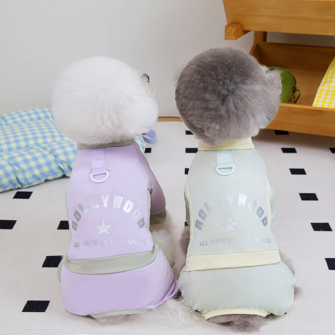 宠物夏季狗狗四脚衣服泰迪比熊防着凉居家服小型犬冰丝凉凉四腿裤