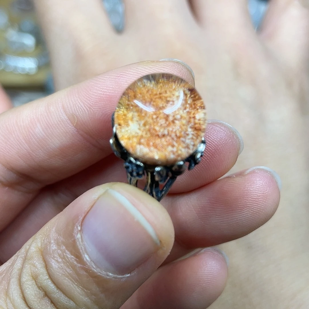【闪购商品】银S925镶嵌珠宝半成品水晶戒指