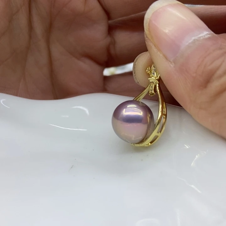 淡水珍珠吊坠(不含链)银S925镶嵌