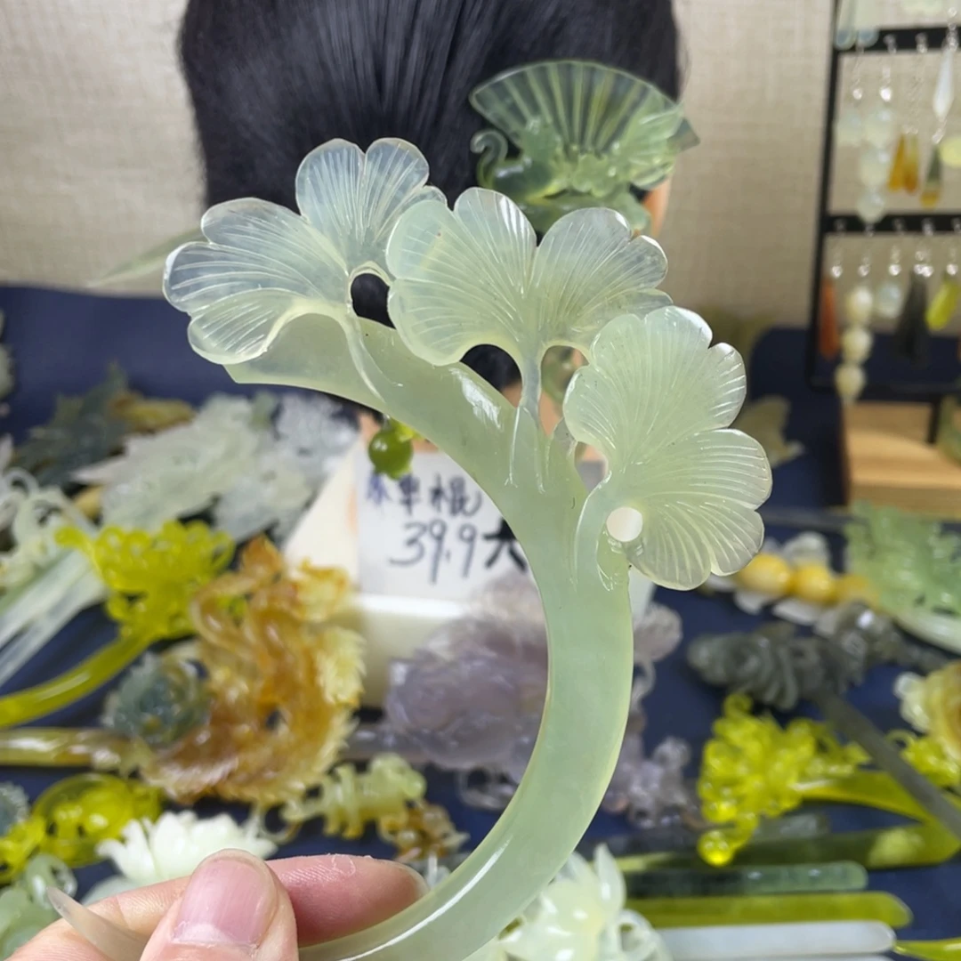 蛇纹石玉未镶嵌发饰