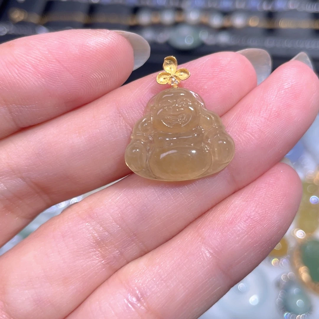 颈饰18K金镶嵌翡翠翡翠