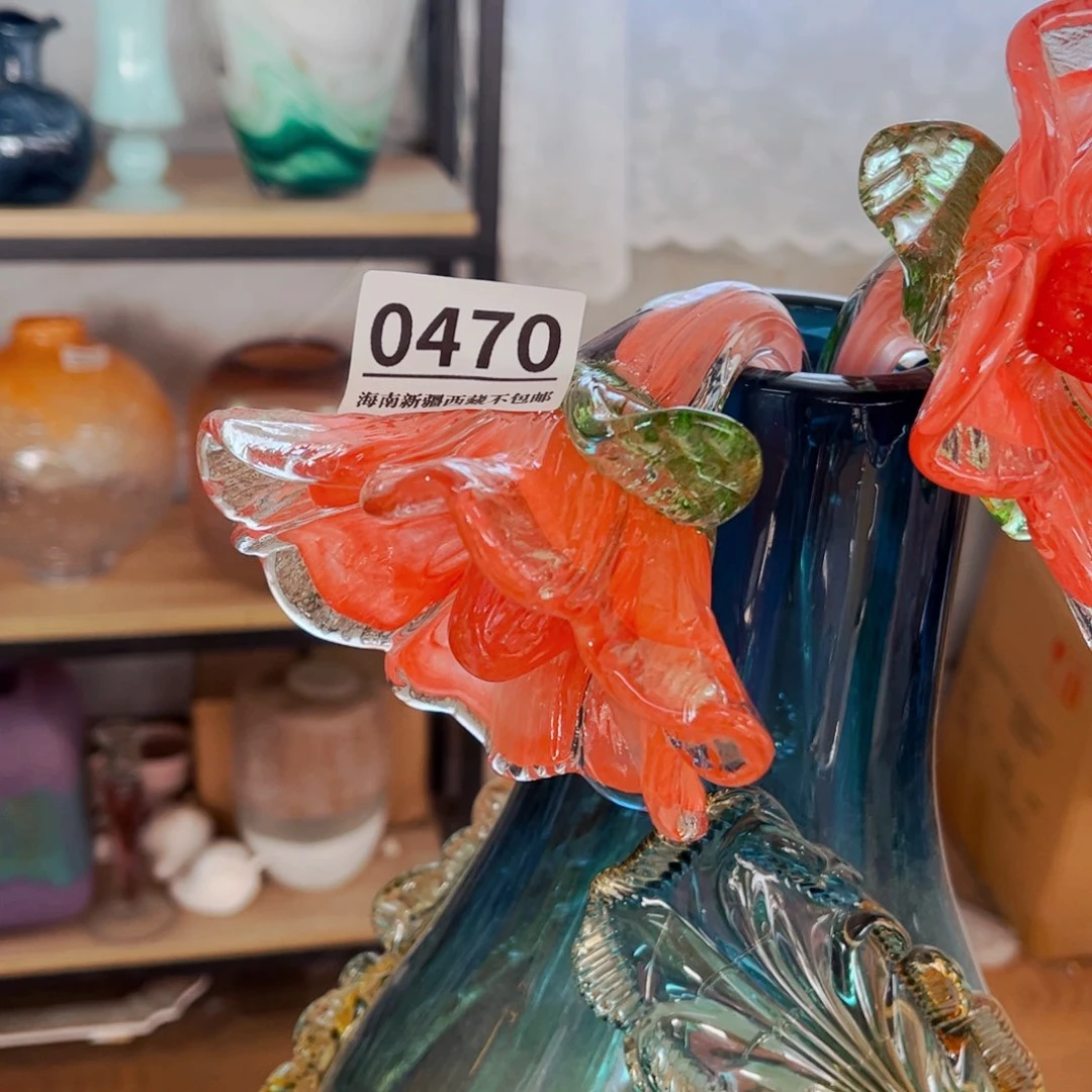 琉璃弯头花0470 长40  花瓶摆件