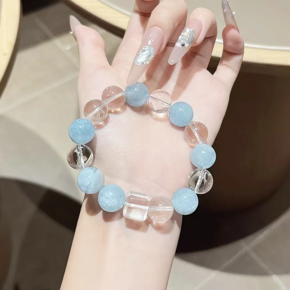 山暮·【好蕴】海蓝宝白水晶手串 卡13mm SMCC3660008