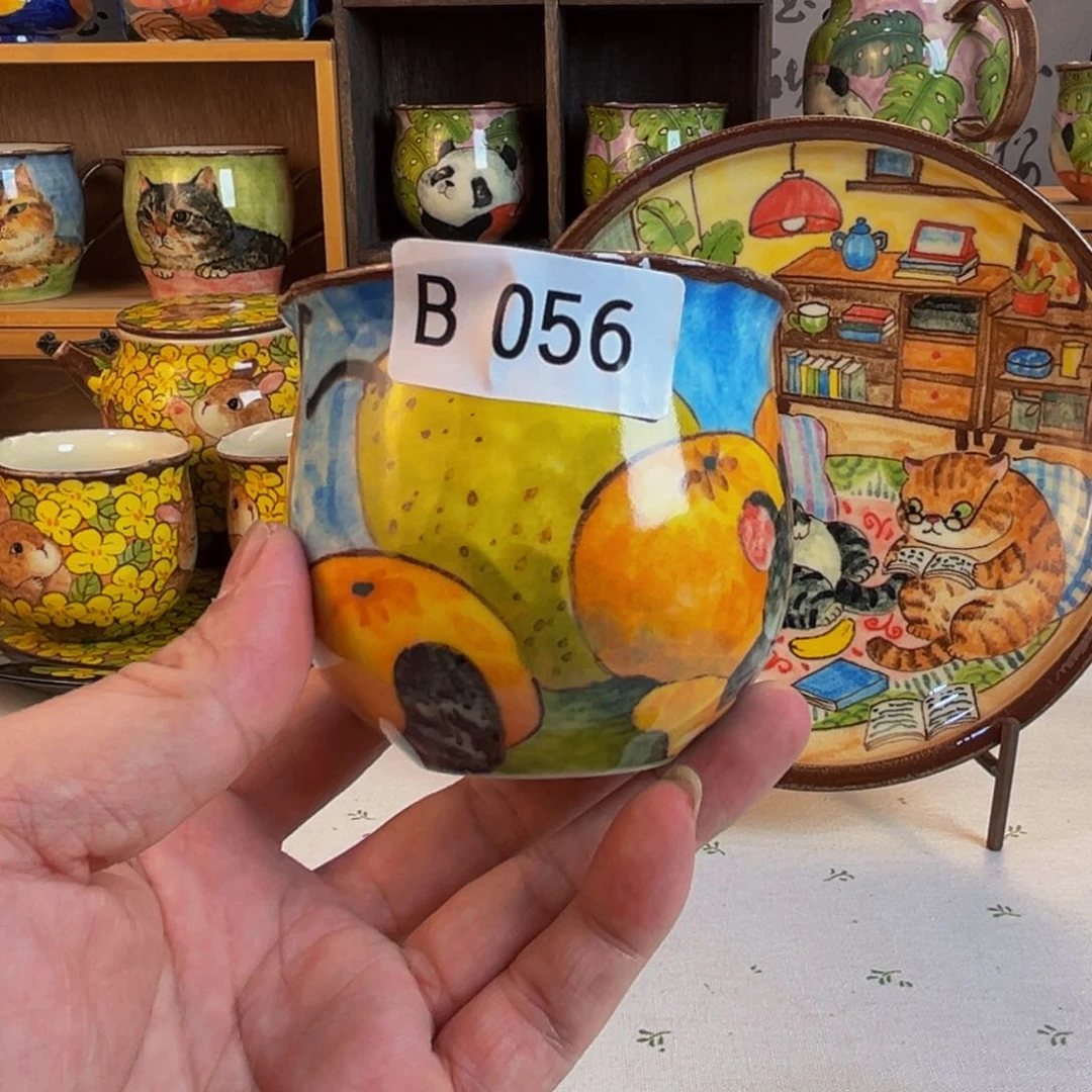 【闪购商品】摆件么*儿桃园山房高温釉下彩