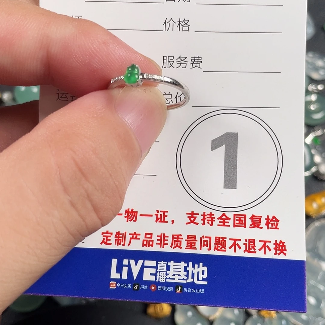 我***~项链18K金镶嵌翡翠