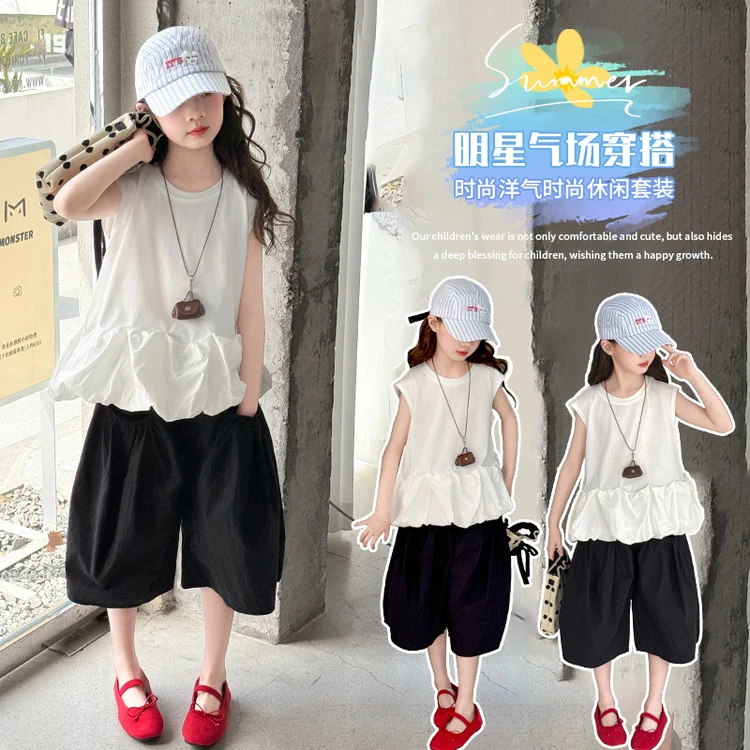 女薄款休闲风运动夏装套头夏季套装洋气韩版上衣2568