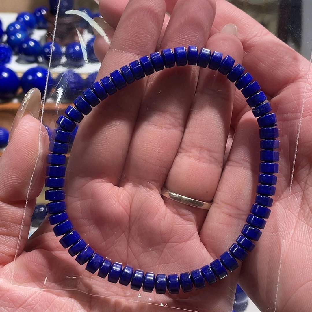 心***动青金石未镶嵌6mm药片手串