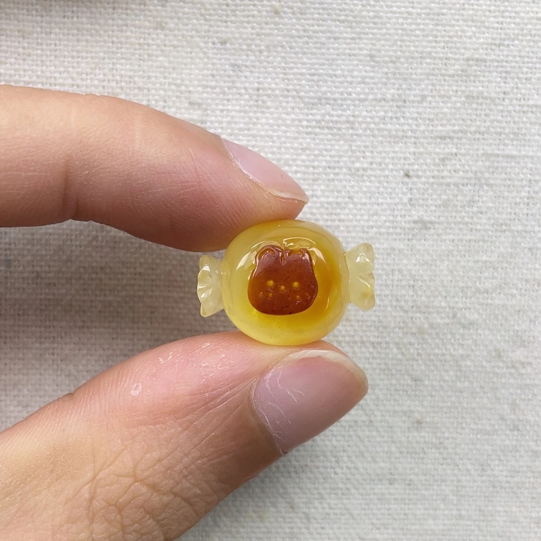 琥珀未镶嵌珠宝奇石兔子糖果