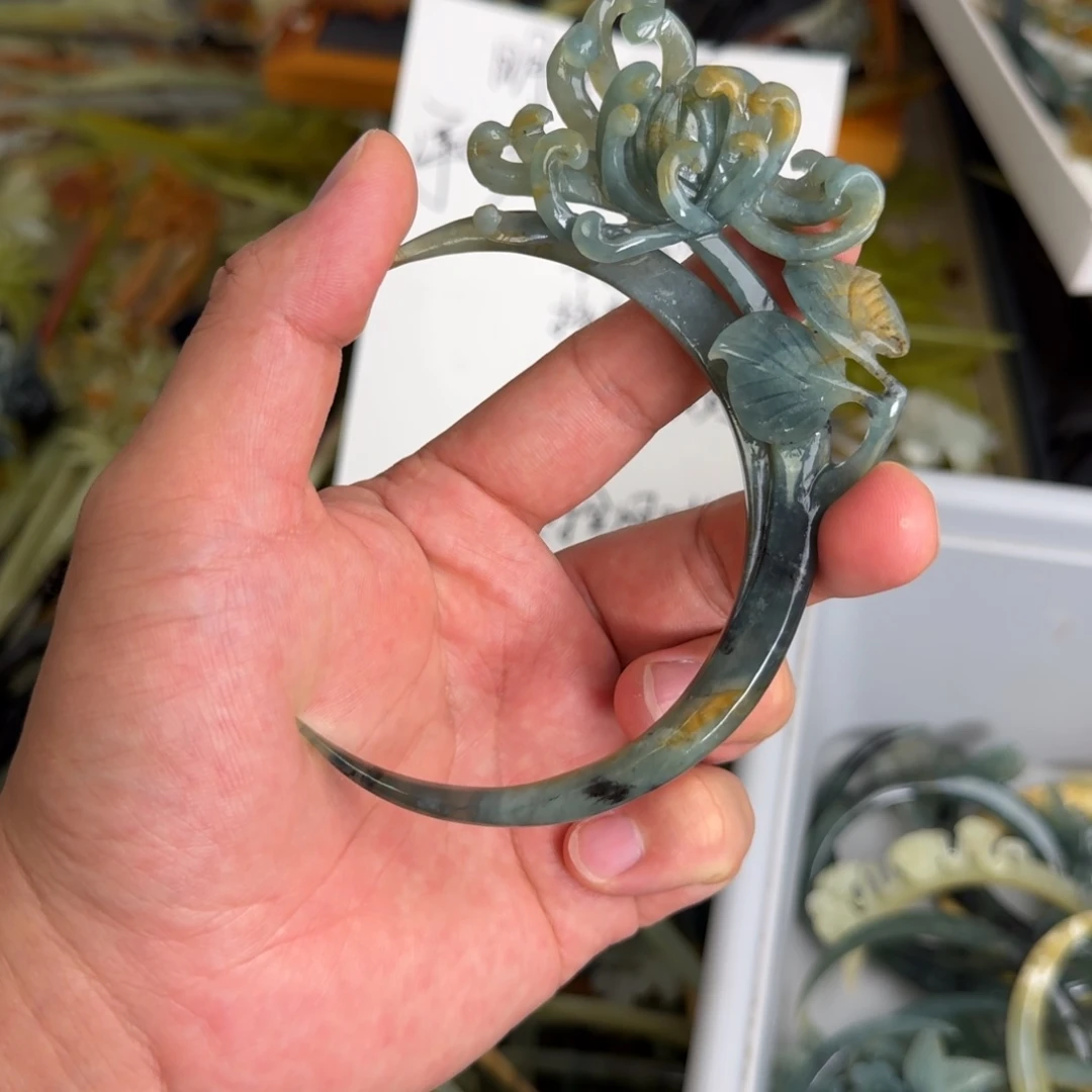 岫玉未镶嵌发饰明君玉簪就是好看