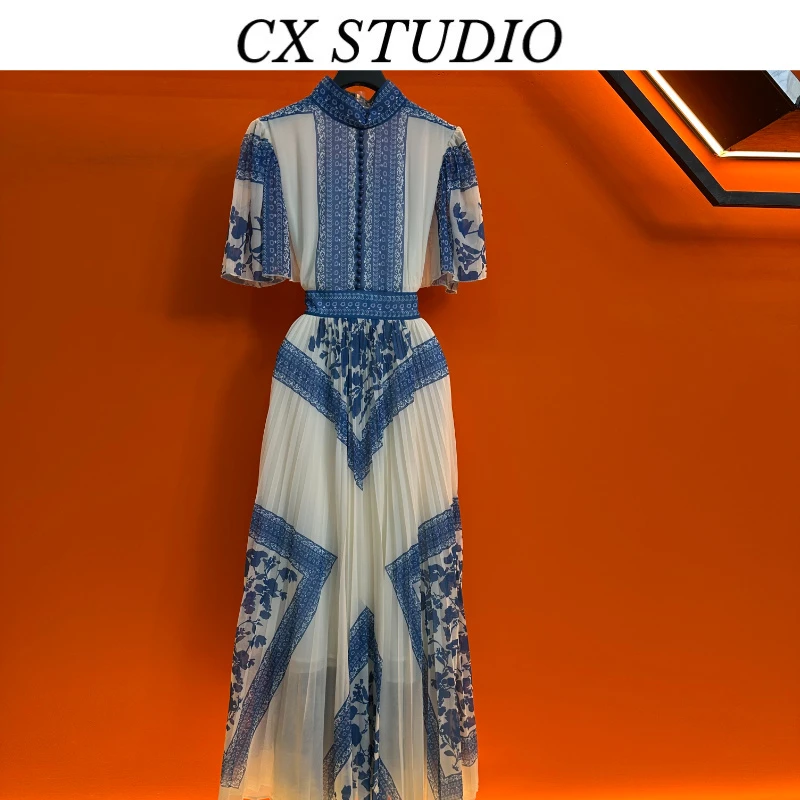 YC[蓝色/黑色]编码64 经典收腰轻奢时尚夏季连衣裙 TG621