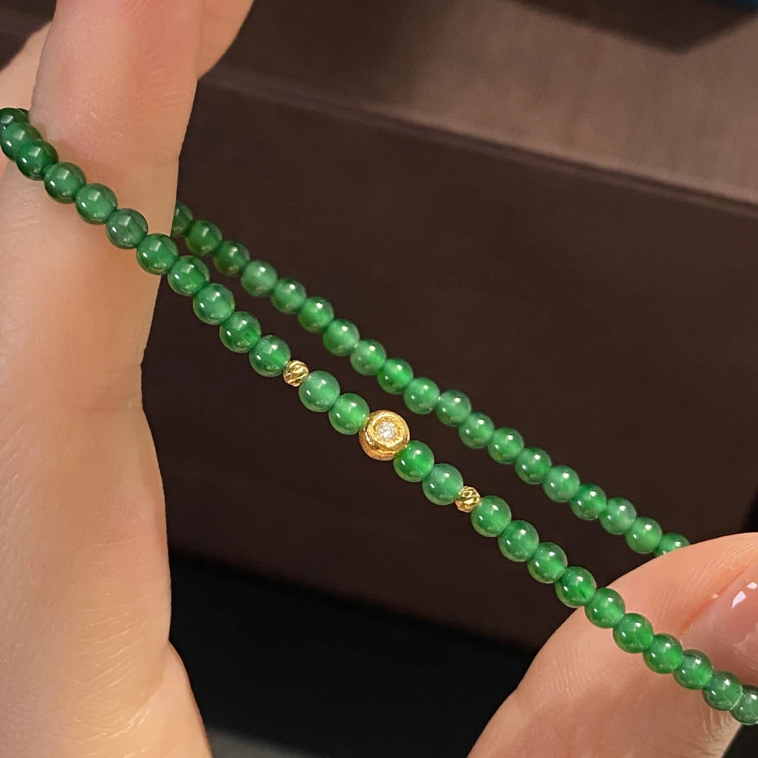 18K金 翡翠手串3mm 246348-17