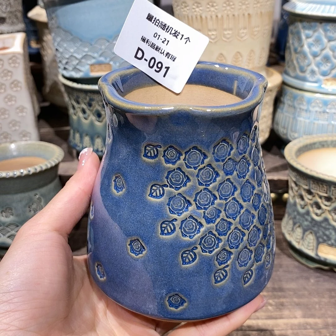 七里烧花盆1-21-091口径6