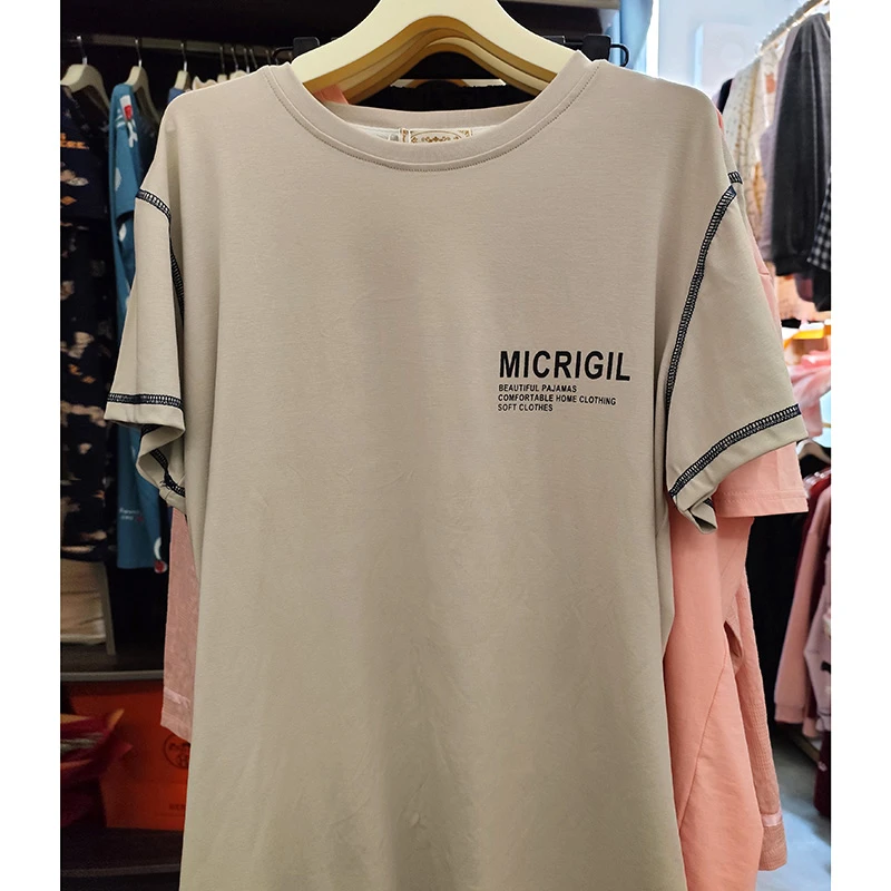 春夏季大码薄款男士睡衣短袖中裤家居服卡通字母套装韩版男士睡衣