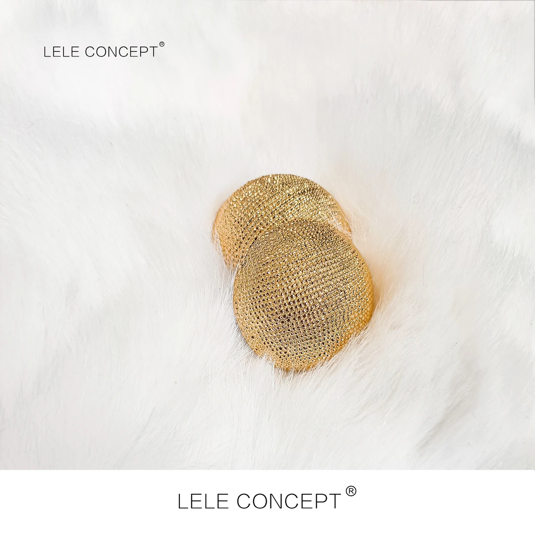 铜合金耳饰 LELE CONCEPT｜时尚颗粒感纹路圆形耳钉SP0223