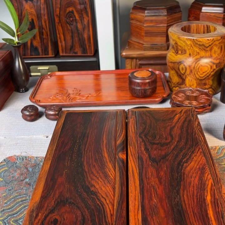 贡木祁*微凹黄檀收纳盒一对