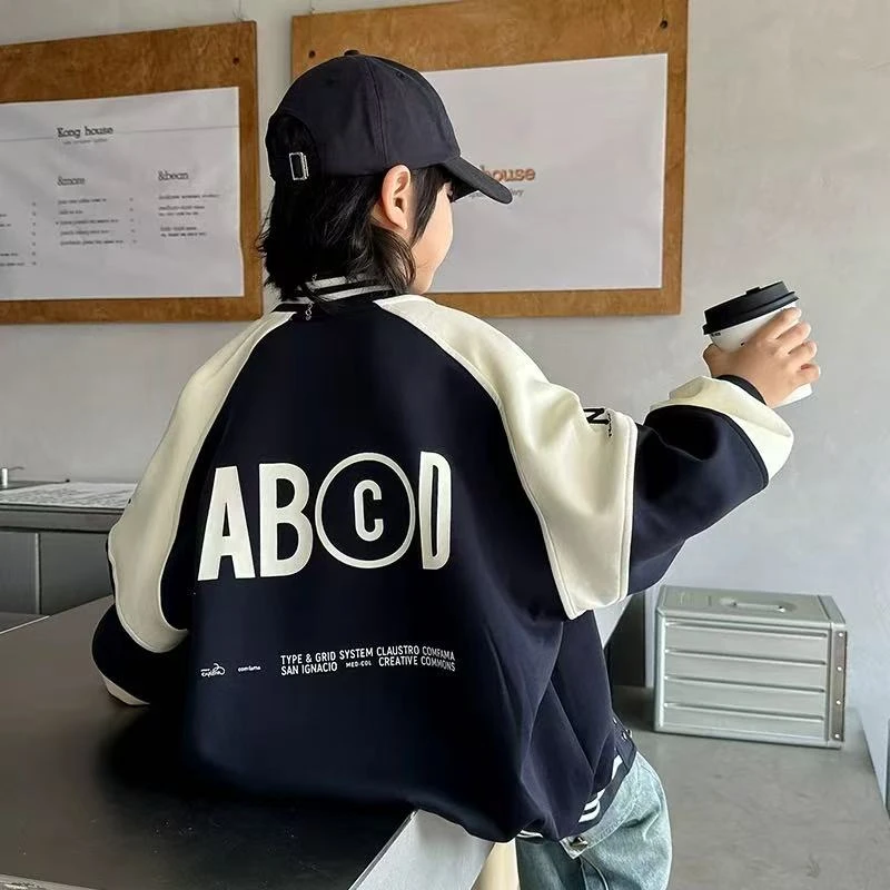 【ABC棒球服外套】2025新款春装儿童中大童春季男孩帅气棒球服潮