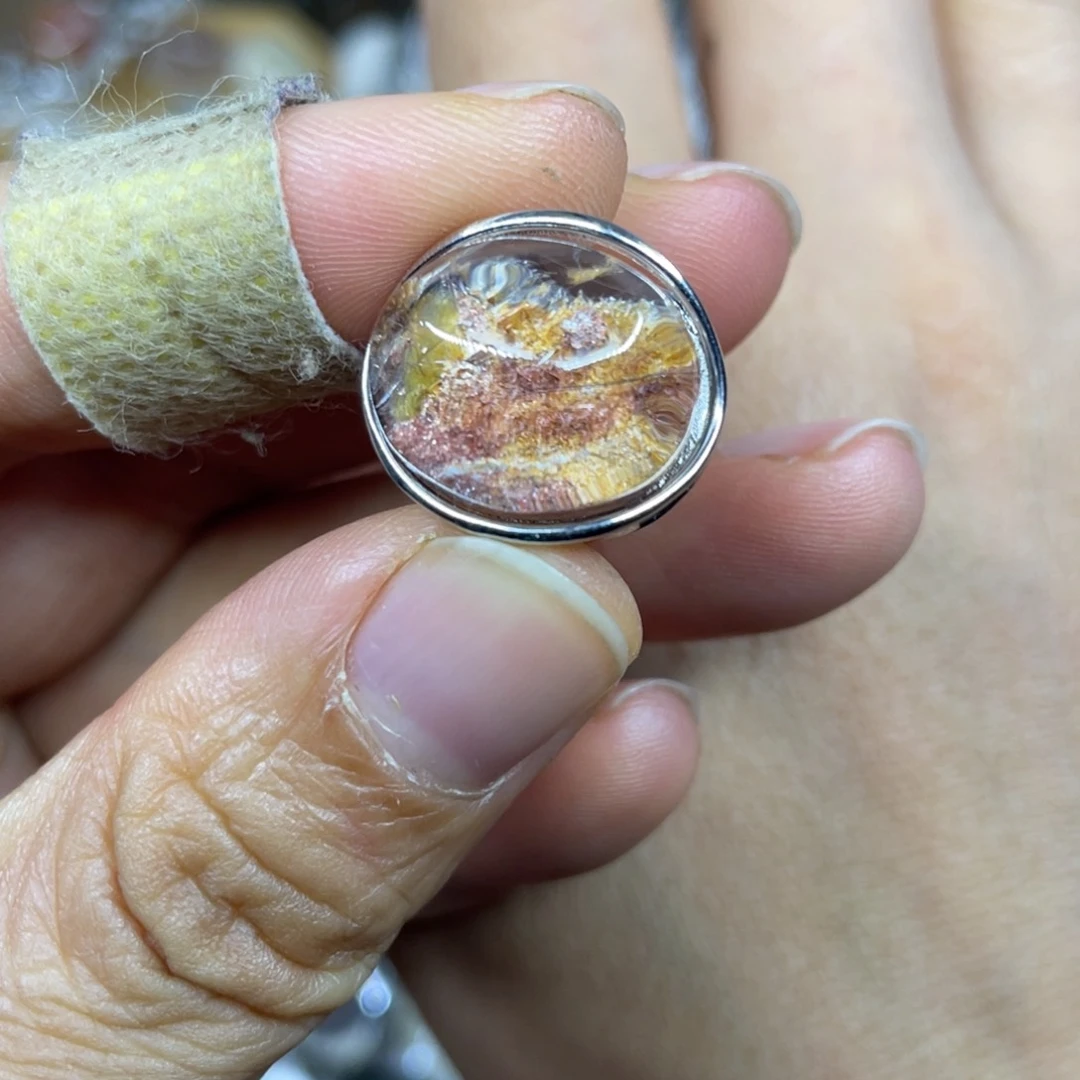 【闪购商品】银S925镶嵌珠宝半成品水晶戒指