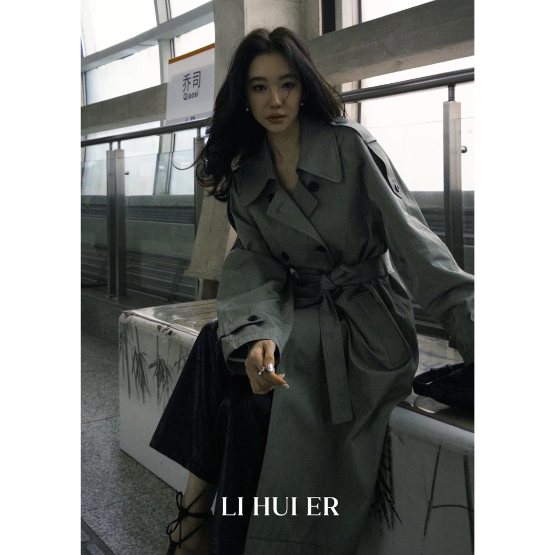 Li Hui Er李慧儿【卡调拉里】2025早春新款长款风衣外套女403035