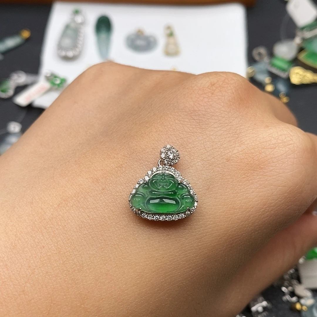 翡翠银S925镶嵌颈饰