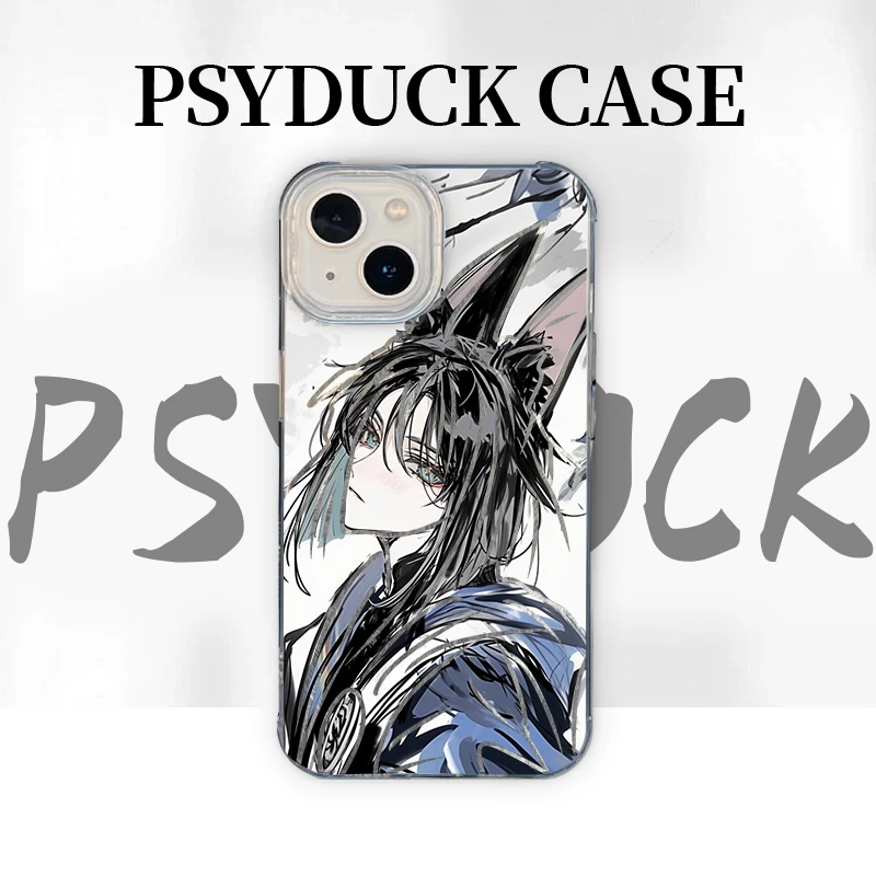 适用苹果华为一加小米镂空提纳里IMD羽纱渐变创意动漫防摔手机壳