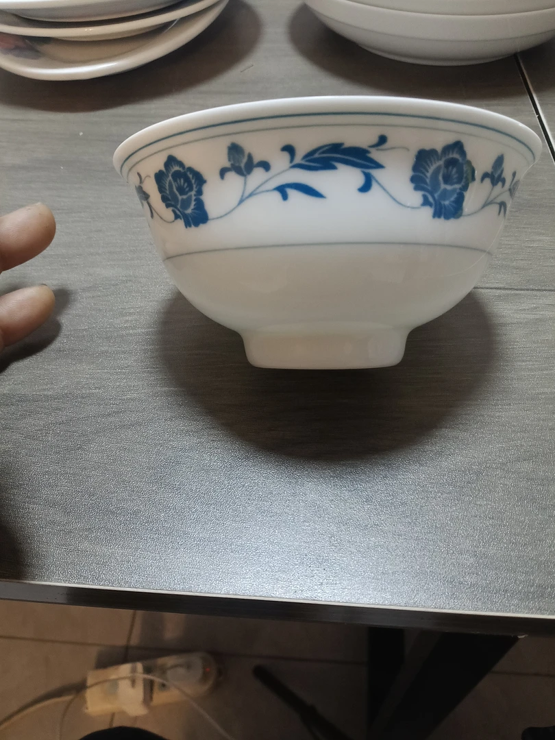 釉下五彩蓝牧纹米饭碗12.5cm