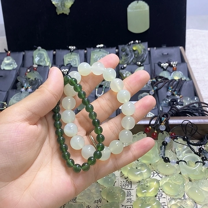 合金蛇纹石玉手链