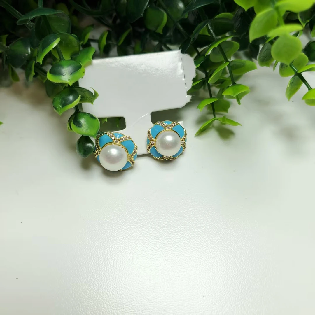Q478【赵小姐】时尚百搭天然珍珠+S925银耳钉