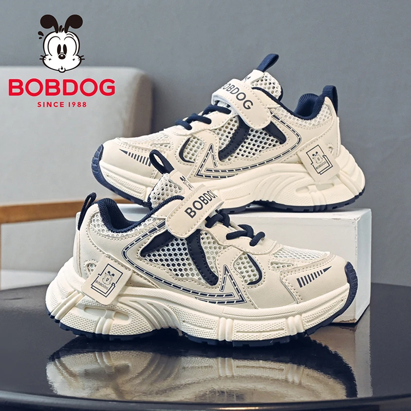 Bobdog/巴布豆儿童鞋女孩老爹鞋2026新款夏款网面透气运动机能鞋